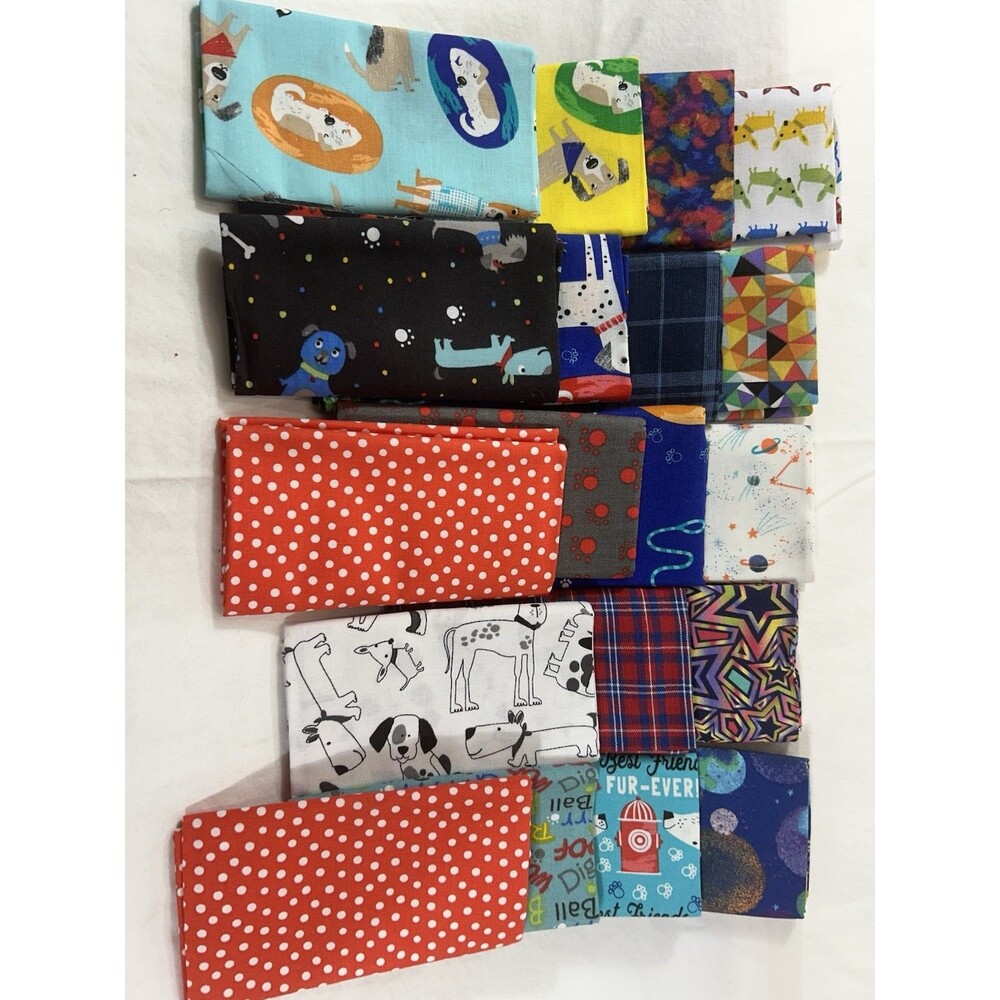 19 Cotton Fat Quarters Bundle Quilting Fabric Lot Assorted Prints Craft
